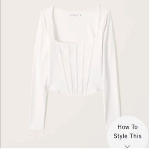 Abercrombie white long sleeve top